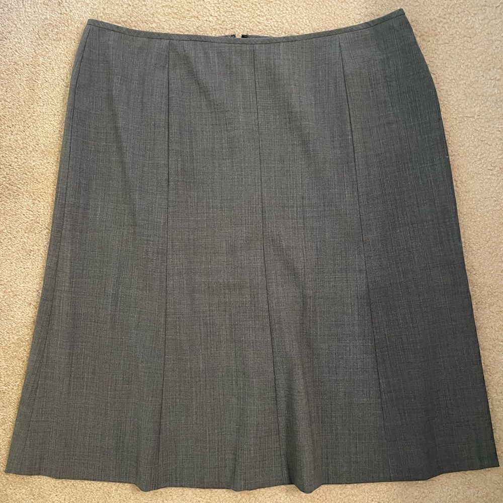 Alex Marie Women’s Plus Size Wool Blend Grey A-Line Midi Skirt Size 20W